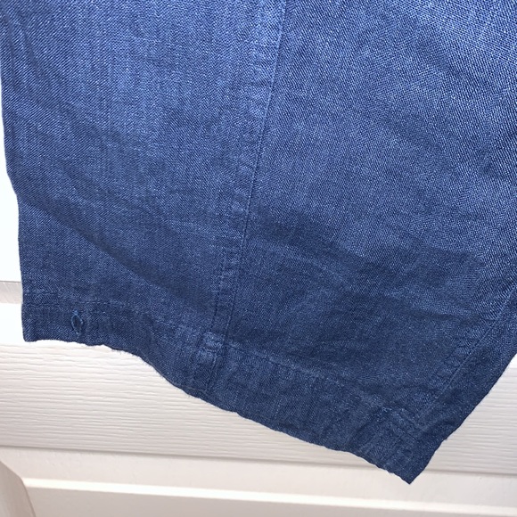 Style and Co. size 8 100% linen cropped blue trousers. Front and back pockets. - Picture 7 of 7